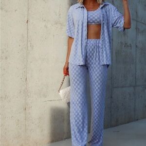 Blue checkered set